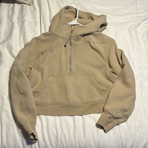 Tan lulu lemon scuba sweatshirt half zip